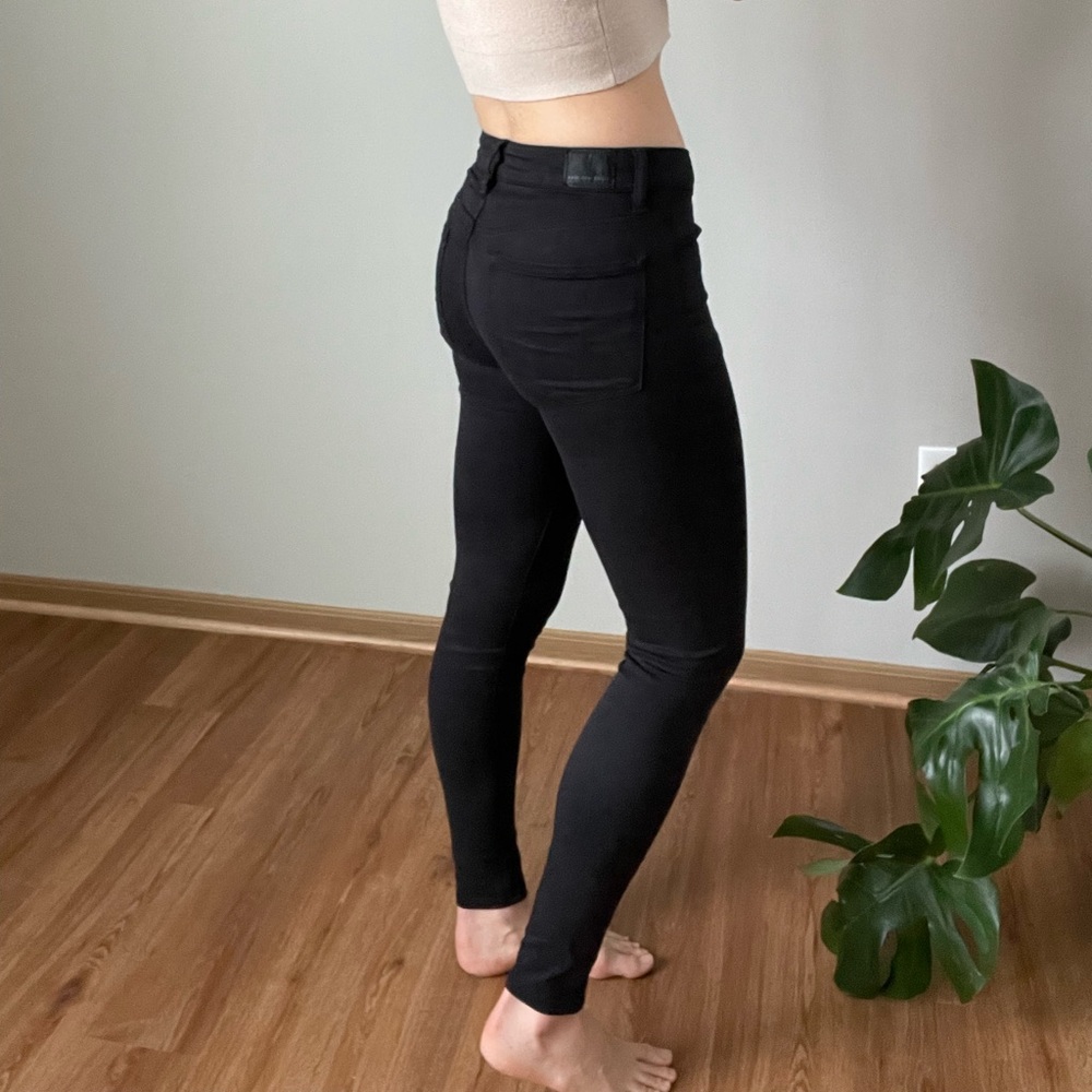 AE American eagle super high rise skinny pant black sateen X